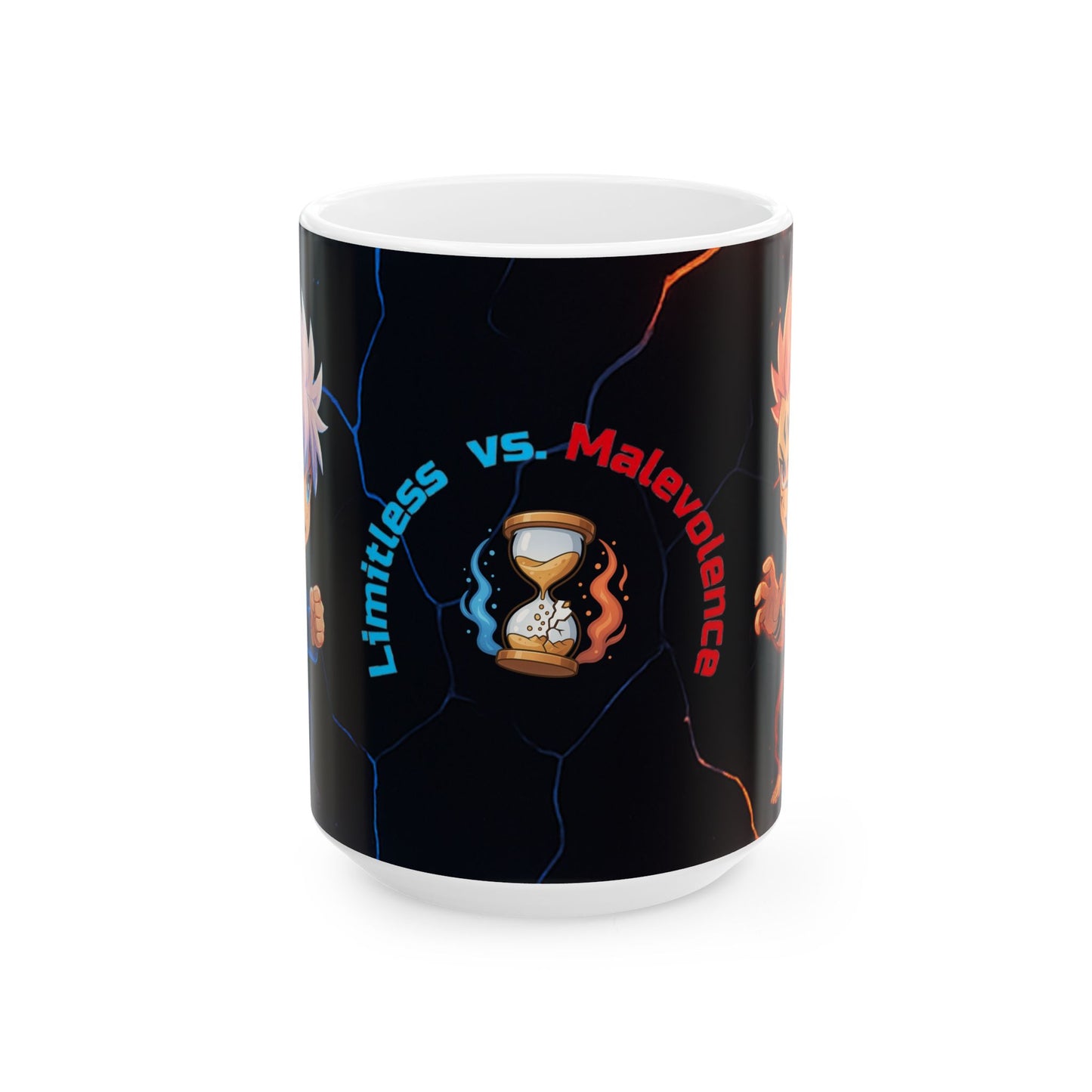 Chibi Anime Fight Mug – Limitless vs. Malevolence | Epic Energy Clash Cup