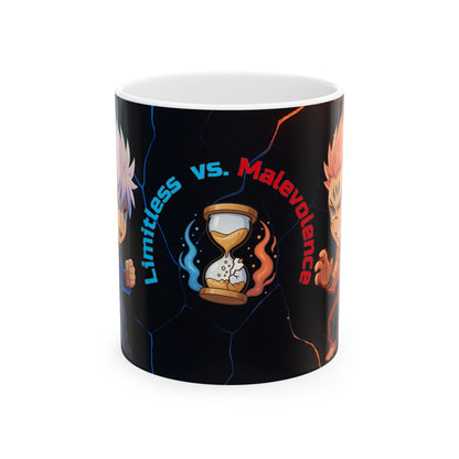 Chibi Anime Fight Mug – Limitless vs. Malevolence | Epic Energy Clash Cup