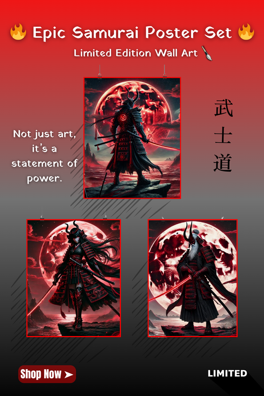 Samurai Blood Moon Bundle – 3 Posters, 1 Deal (20% OFF at Checkout!)